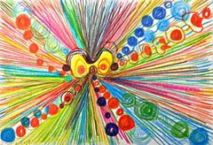 Santi Moix, brasilianischer Künstler,silienz, einzigartiges signiertes Werk auf Papier, gerahmt