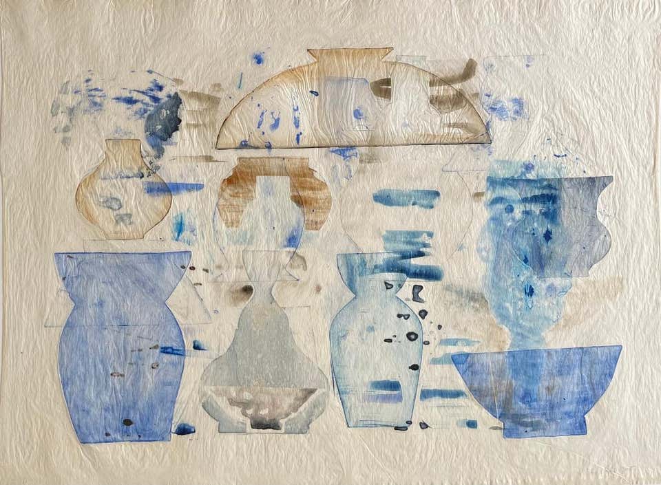 Arlene Shechet - watercolor monoprint (unique) Dieu Donne handmade paper, signed
