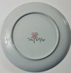 Tony De Lap - An Evening With the Spirits - rare porcelain plate with gilt edge