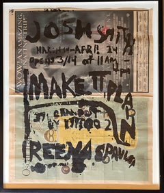 Josh Smith - Make it Plain, Black ink on New York Times newsprint, Signed Framed