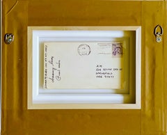 Carl Andre - Dreamy Life - original signed ink on postmarked card drawing Framed