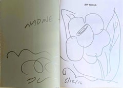 Jeff Koons - Flower Drawing inscribed signed twice, in Whitney Museum monograph