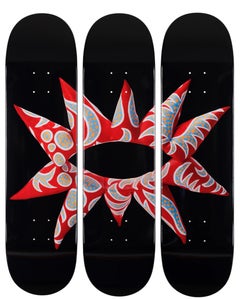 Yayoi Kusama - With all My Flowering Heart, Skateboard Triptych 3 Skate Decks