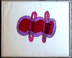 Jene Highstein - Unique signed abstract painting on paper Albright Knox Gallery