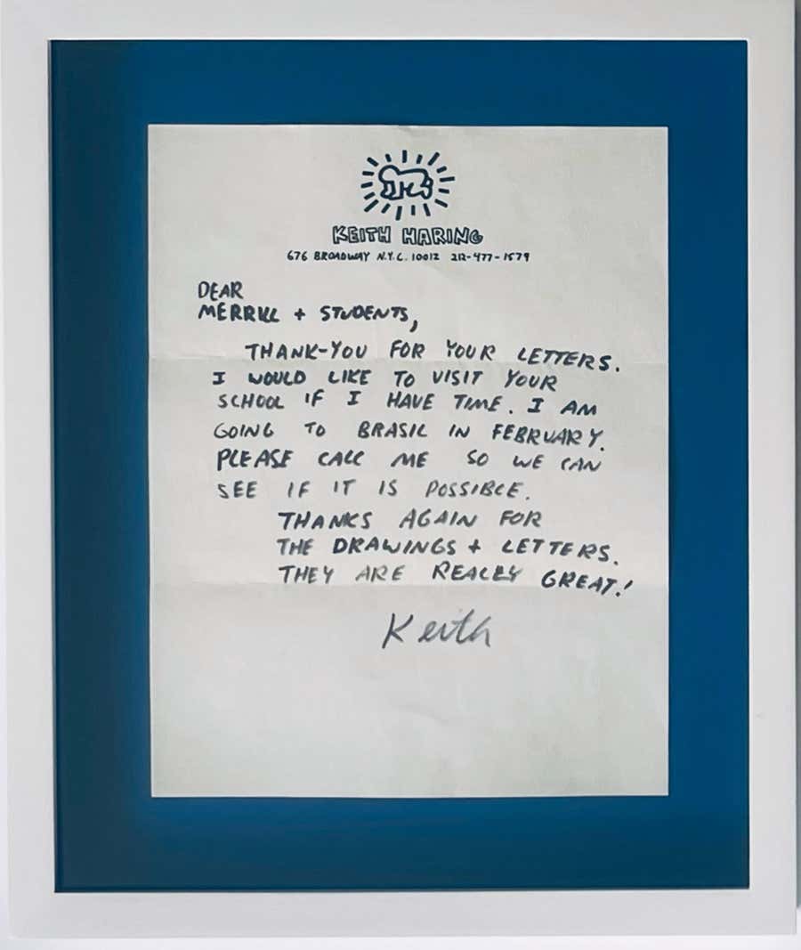Keith Haring - Original handwritten Letter, signed by Keith Haring on letterhead