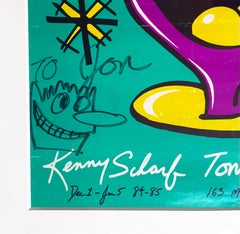 Kenny Scharf Unique drawing on Shafrazi poster signed to Andy Warhol's boyfriend
