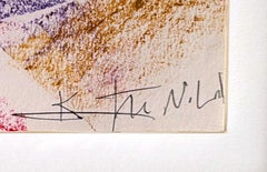 Kenneth Noland - original signed oil pastel drawing, done on hardback monograph