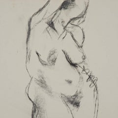 Anthony Caro nude drawing (signed, dedicated & inscribed to Clement Greenberg)