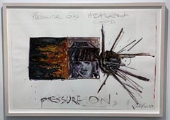Robert Longo - Pressure on Heaven/God - Unique iconic 1980s work signed Framed