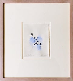 Robert Petersen - Eight of Hearts mixed media hand applied acrylic, signed Frame