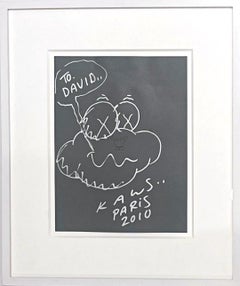 KAWS - Paris Cloud Drawing (signed and inscribed to David) unique work, Framed