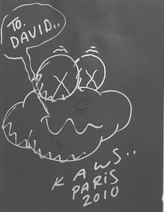 KAWS - Paris Cloud Drawing (signed and inscribed to David) unique work, Framed