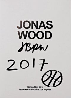 Jonas Wood - Clippings: hardback monograph, hand signed unique baseball drawing