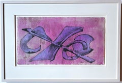 Herbert Ferber - Aquarelle sculpturale expressionniste abstraite, signée, encadrée