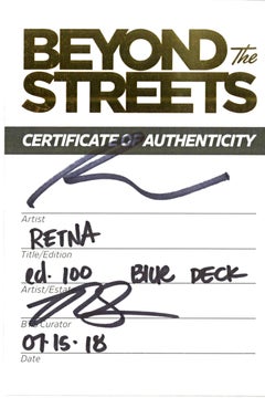 RETNA – Beyond the Streets: Skateboard mit Echtheitszertifikat, signiert von RETNA (Auflage: nur 100 Stück)