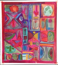 William Fredericksen -  mid century modern geometric abstraction Hand Signed