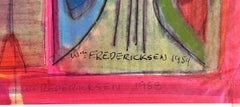 William Fredericksen -  mid century modern geometric abstraction Hand Signed