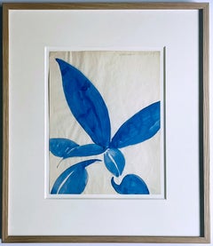 Robert Indiana - 2 de julio de 1959, pintura única de una flor sobre papel, firmada y enmarcada en los años 50