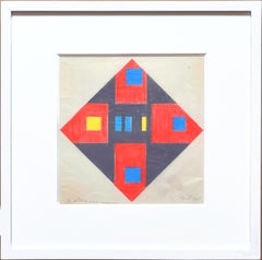 Burton Wasserman - Mid-Century Modern Geometric Abstraction unique Signed work