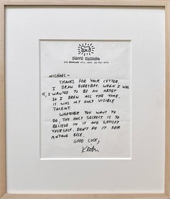 Unique, historic handwritten and hand signed letter to an aspiring young artist