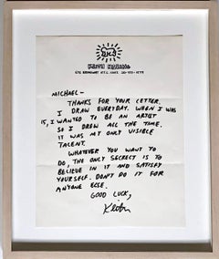 Original handwritten and hand signed letter to an aspiring young artist