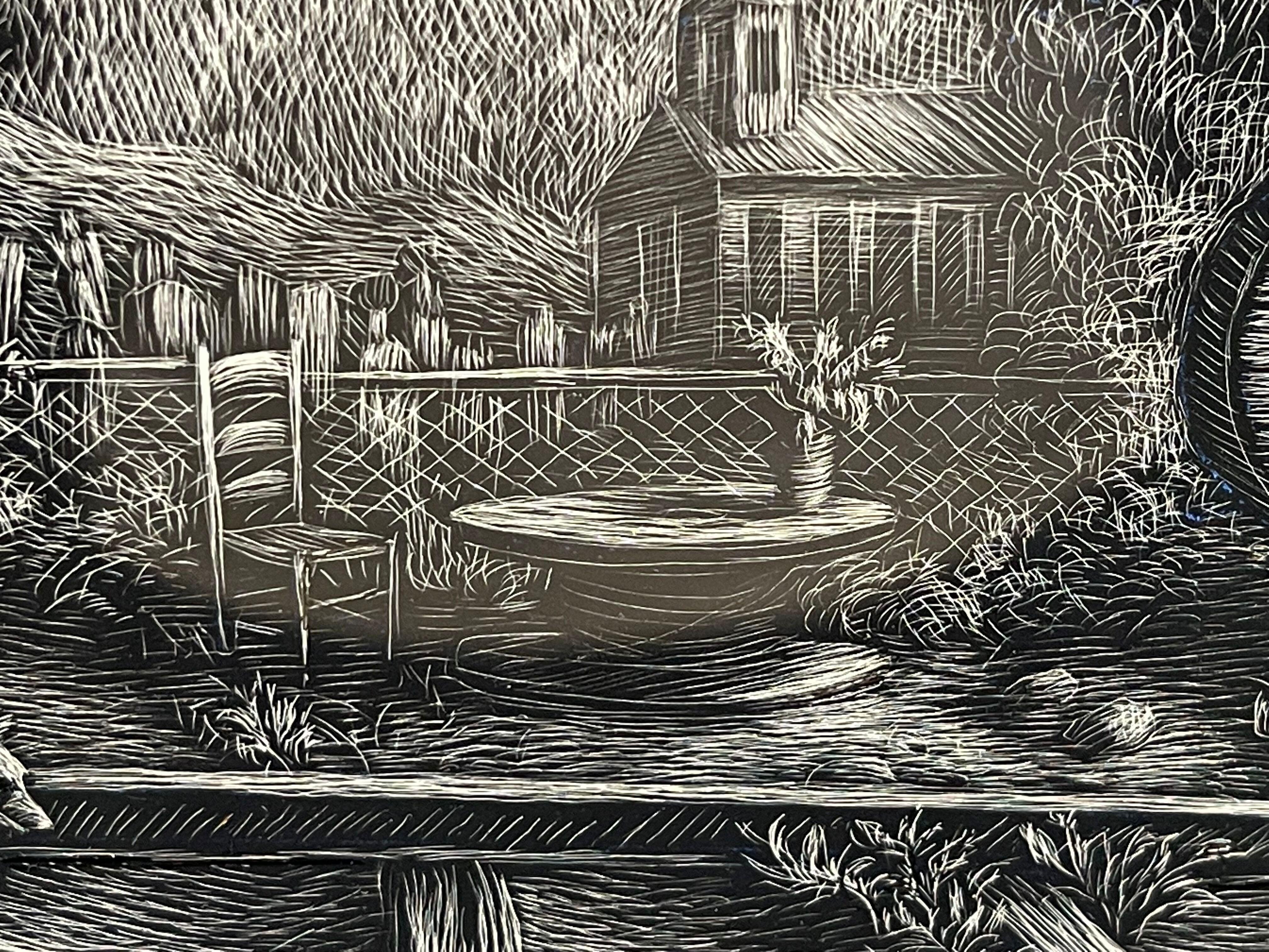 Kate Whiting est une artiste basée dans le Maryland qui travaille avec le scratchboard, une technique d'illustration utilisant des couteaux et des outils tranchants pour graver dans une fine couche d'argile de Chine blanche qui est recouverte