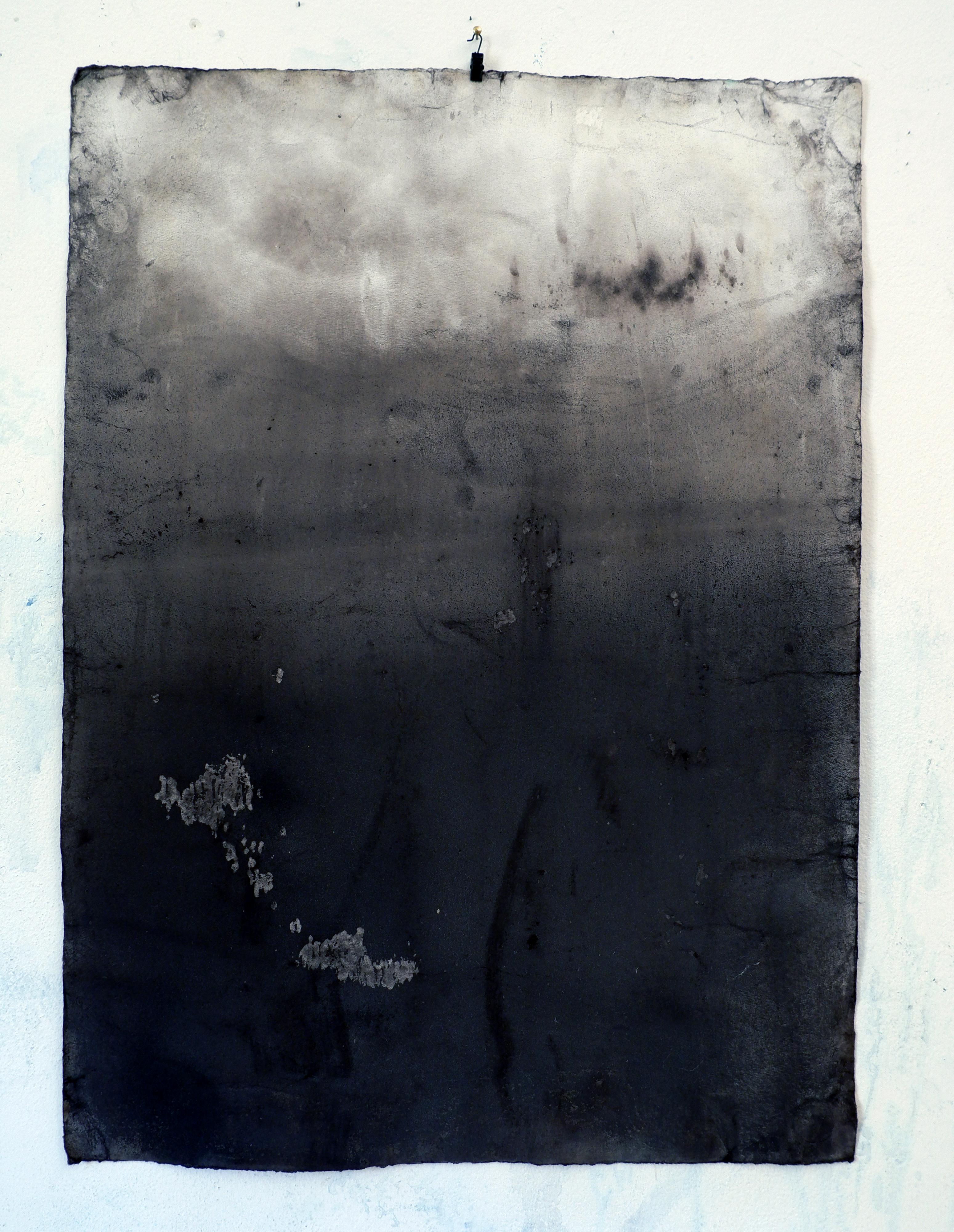 Marilina Marchica Abstract Painting - "Black and White Landscape"  Abstract Drawing Medium Size , Made in Italy
