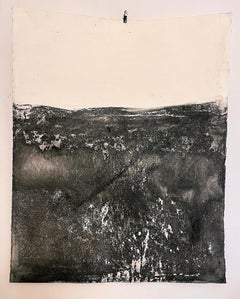 "Black and White Landscape"  Abstract Drawing Medium Size , Made in Italy