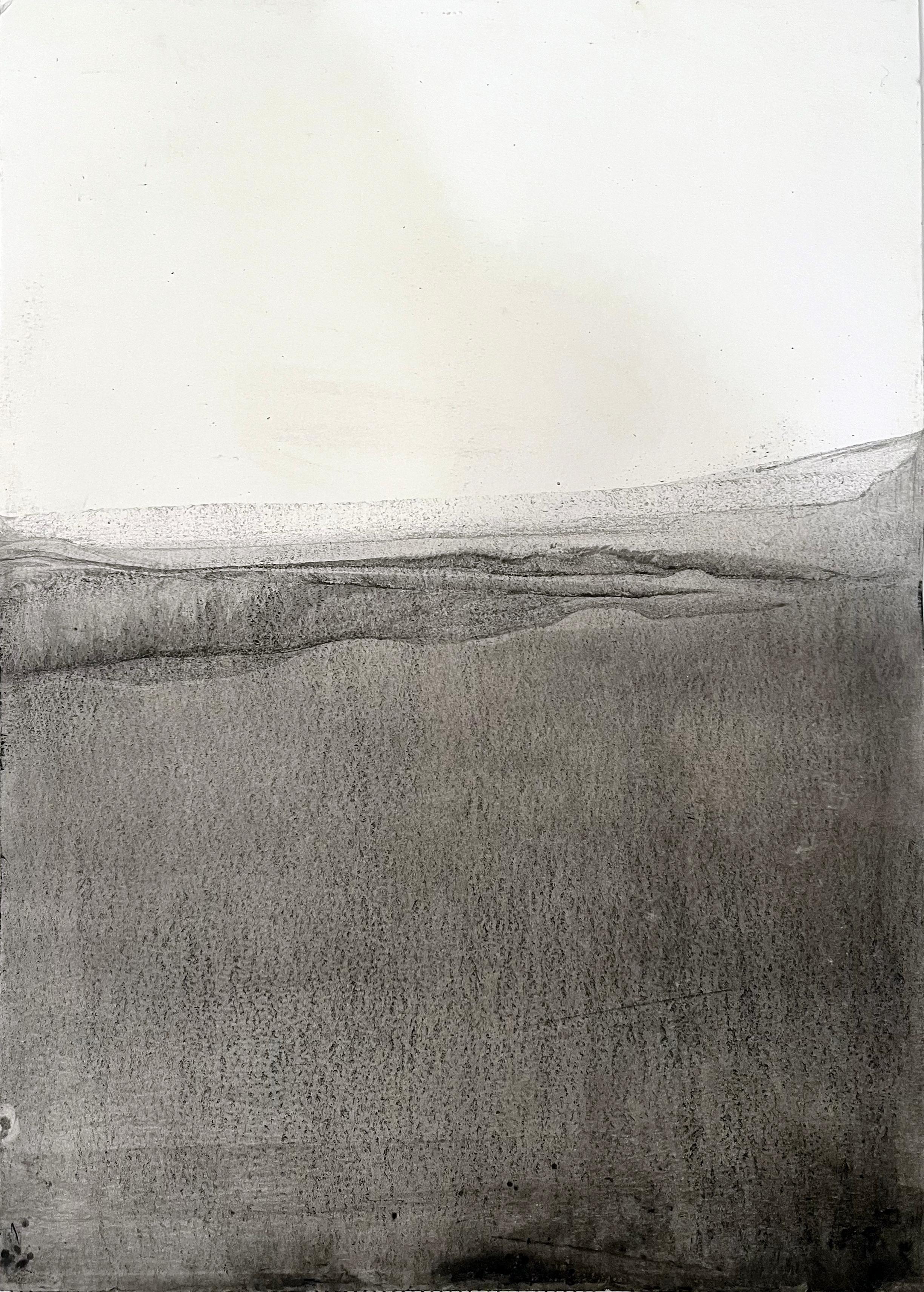 Marilina Marchica Landscape Art - "Black and White Landscape"  Abstract Drawing , Made in Italy