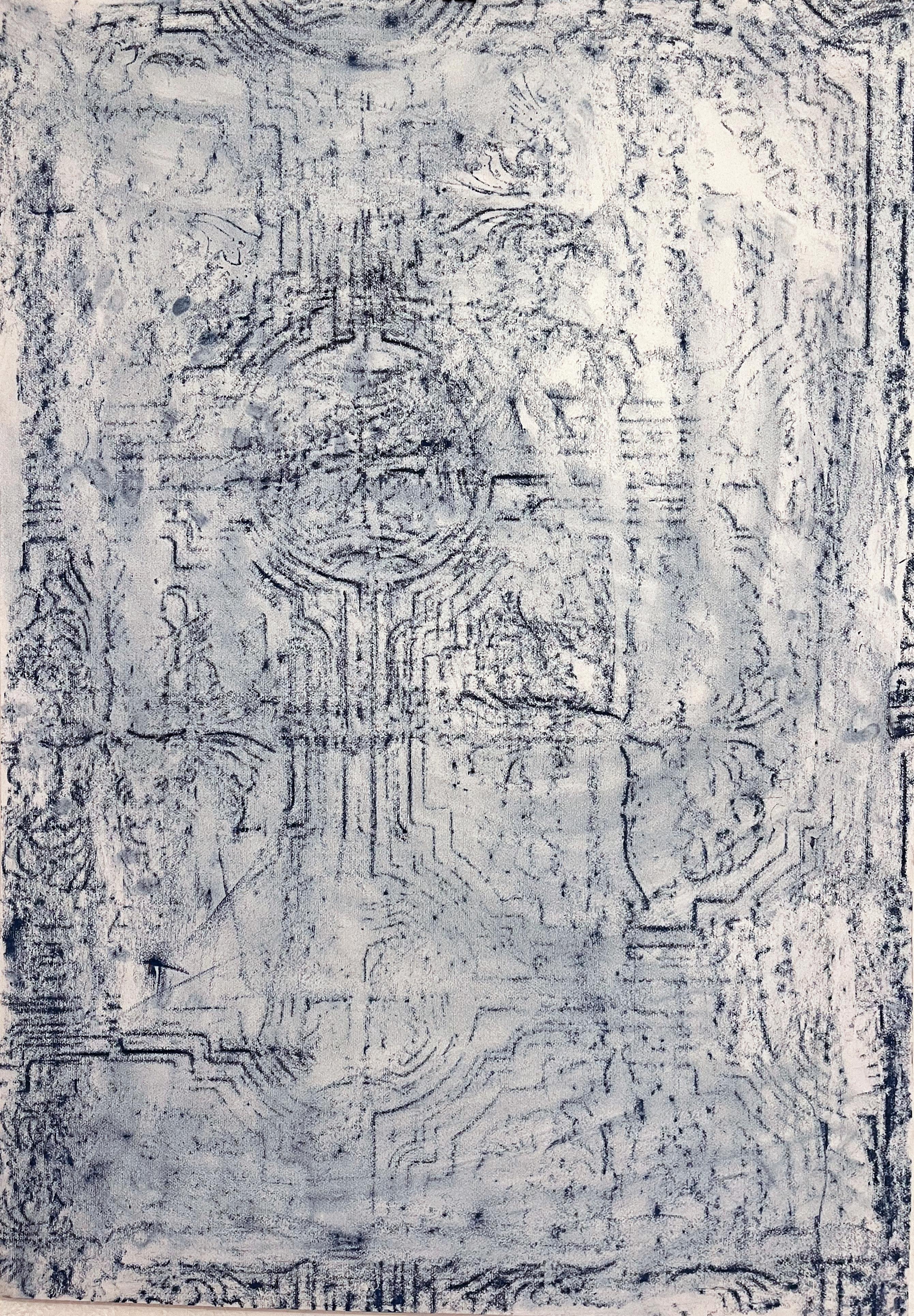 "Frammenti" Dibujo Abstracto Tamaño Grande- Arte Original de Marilina Marchica