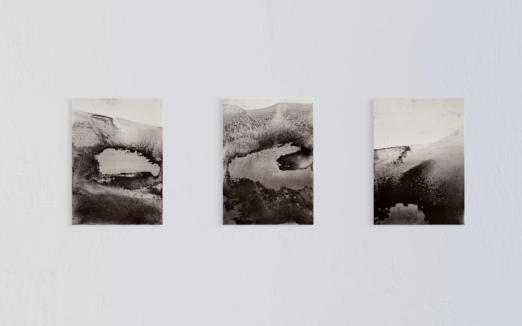 Landscape BW - Dessin original au pigment pur sur papier Made in Italy