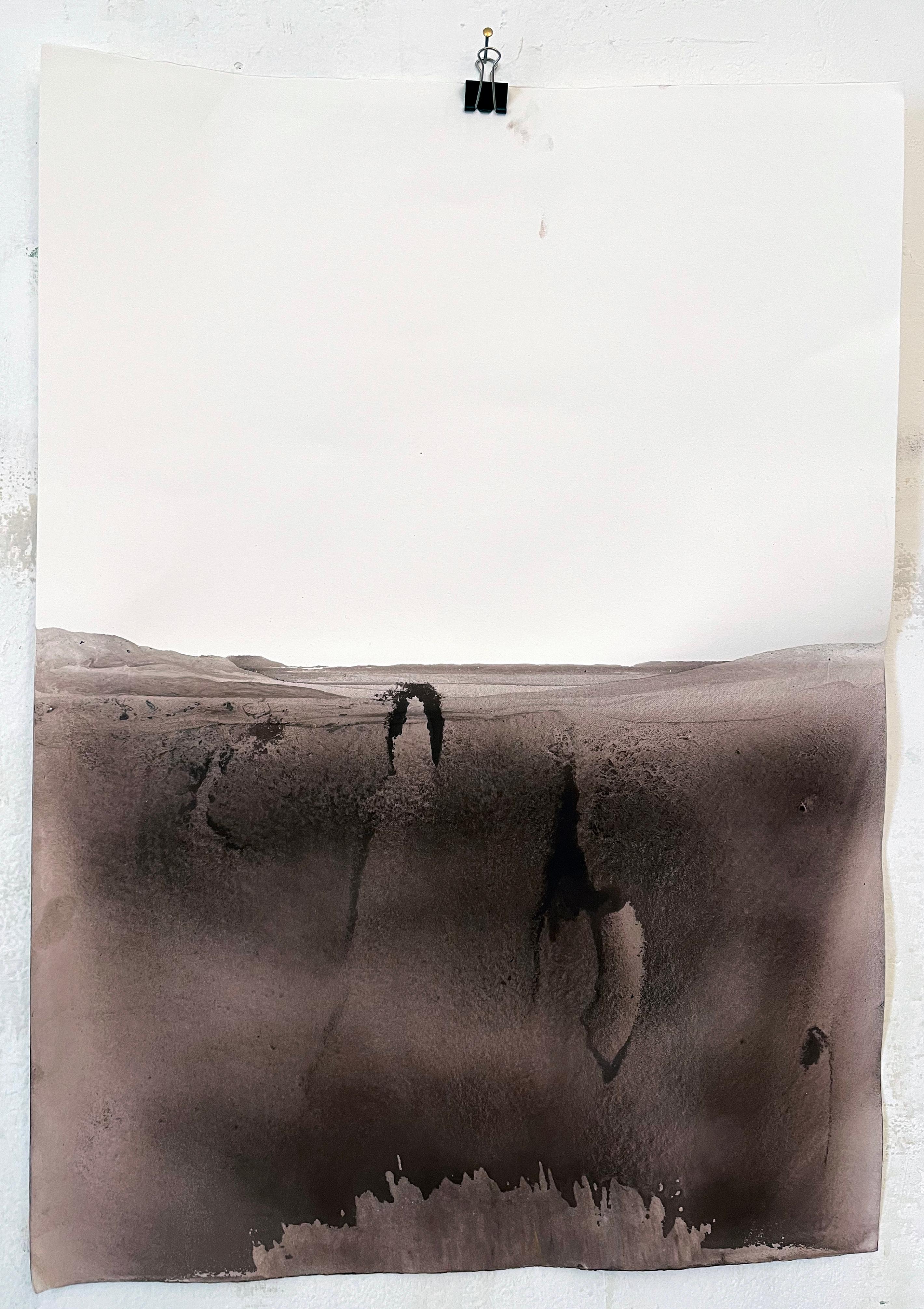 Landscape
mineral oxide on paper (fabriano) 
50 x 72 cm it i
Frame options available
her painting tells of the relationship between man, nature and time, the landscape, the sign and the trace,
through the stripping, reduction and subtraction of