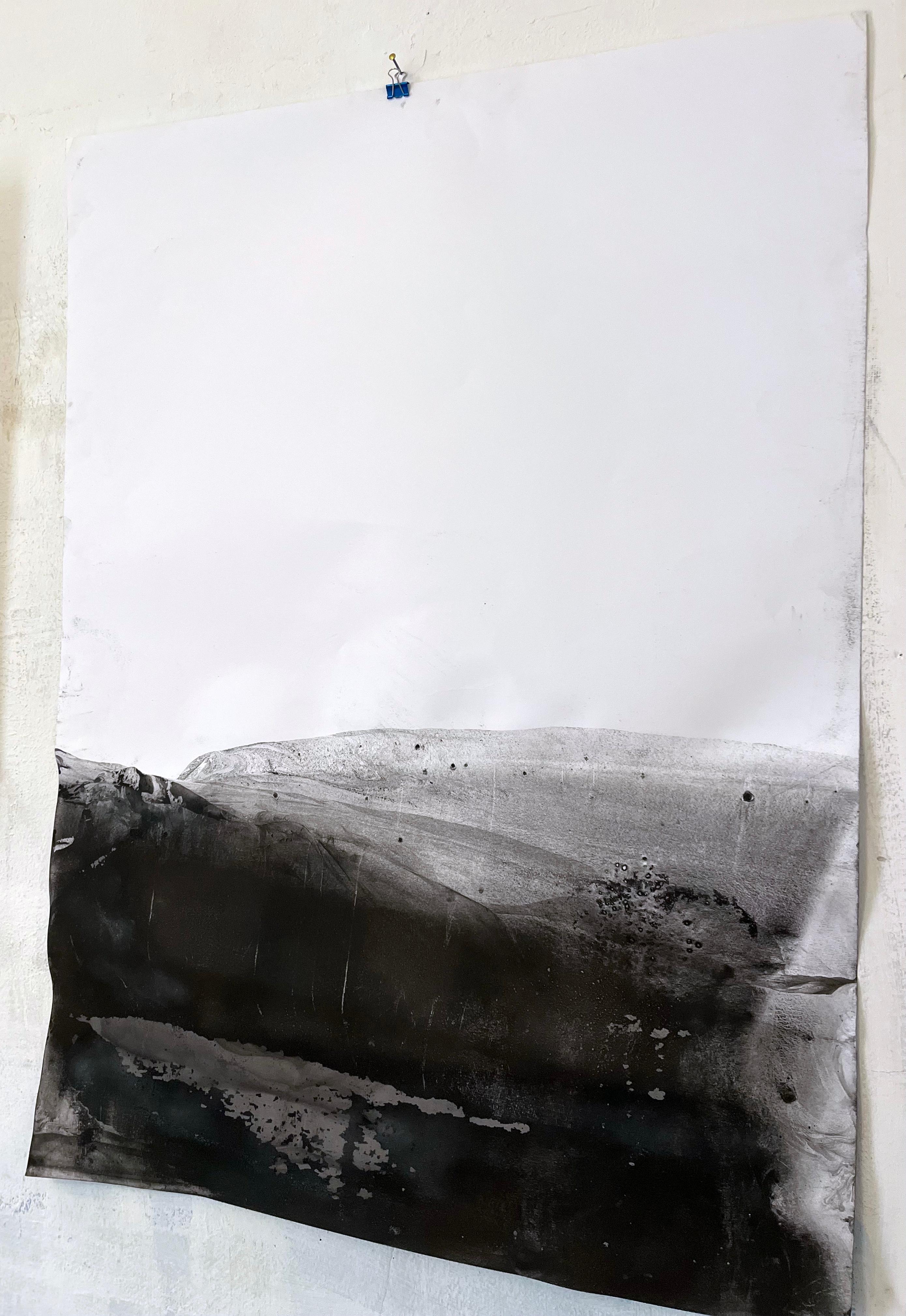 Paisaje en blanco y negro - Dibujo original -Tamaño grande - Art de Marilina Marchica