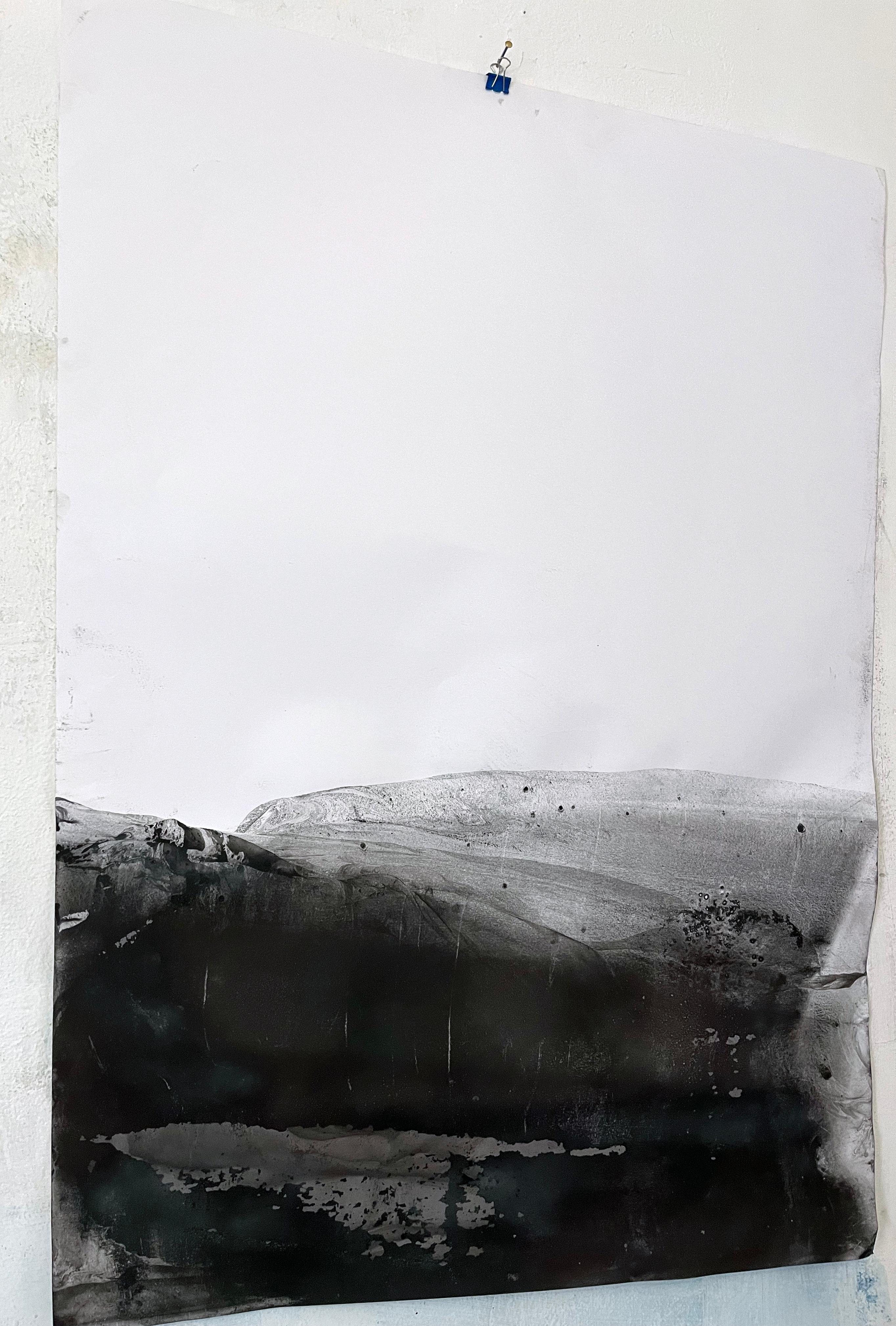 Landscape Black and White - Original Drawing -Large Size made in Italy - Contemporary Art by Marilina Marchica