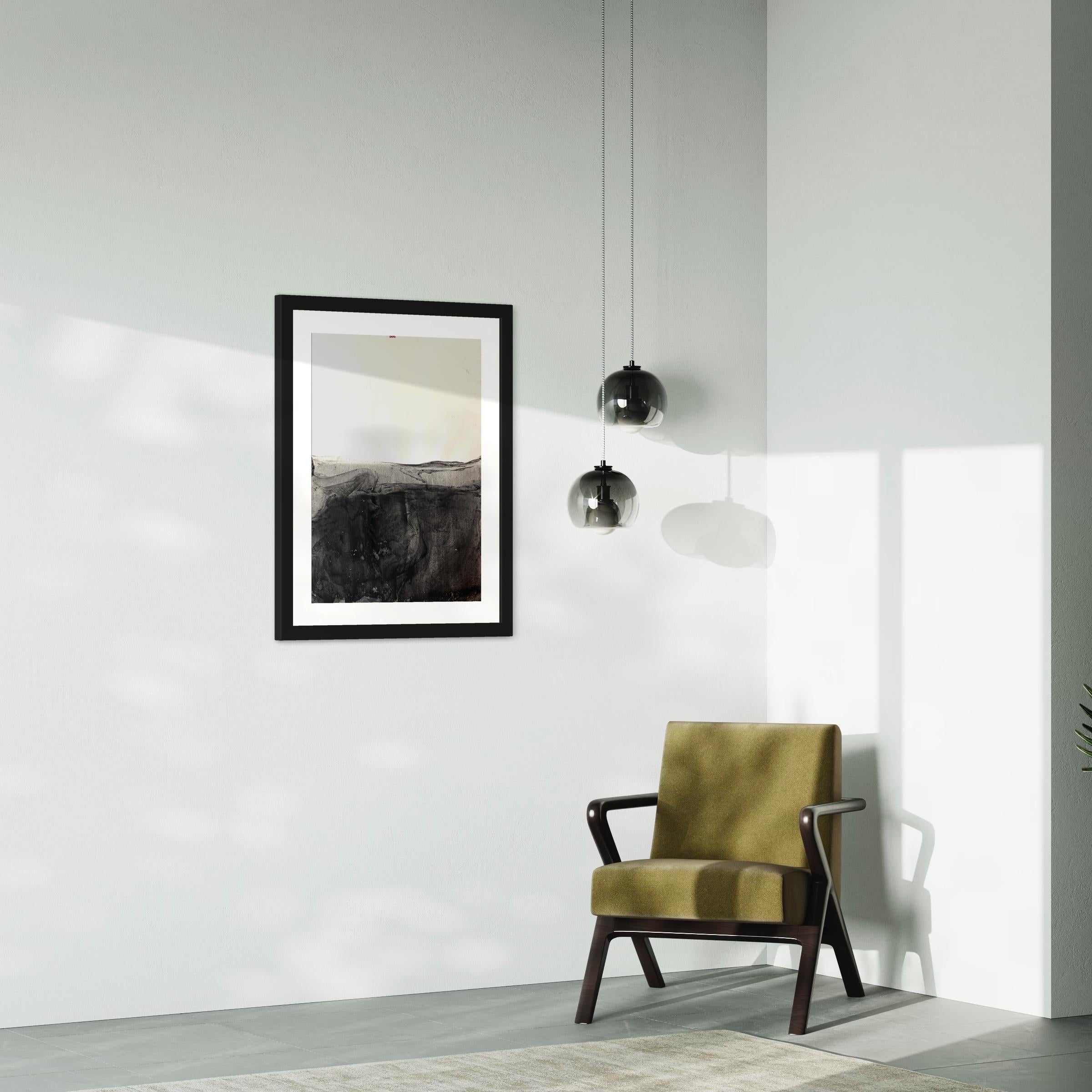 Landschaft BW  Original-Zeichnung in Großformat, von Marilina Marchica im Angebot 1