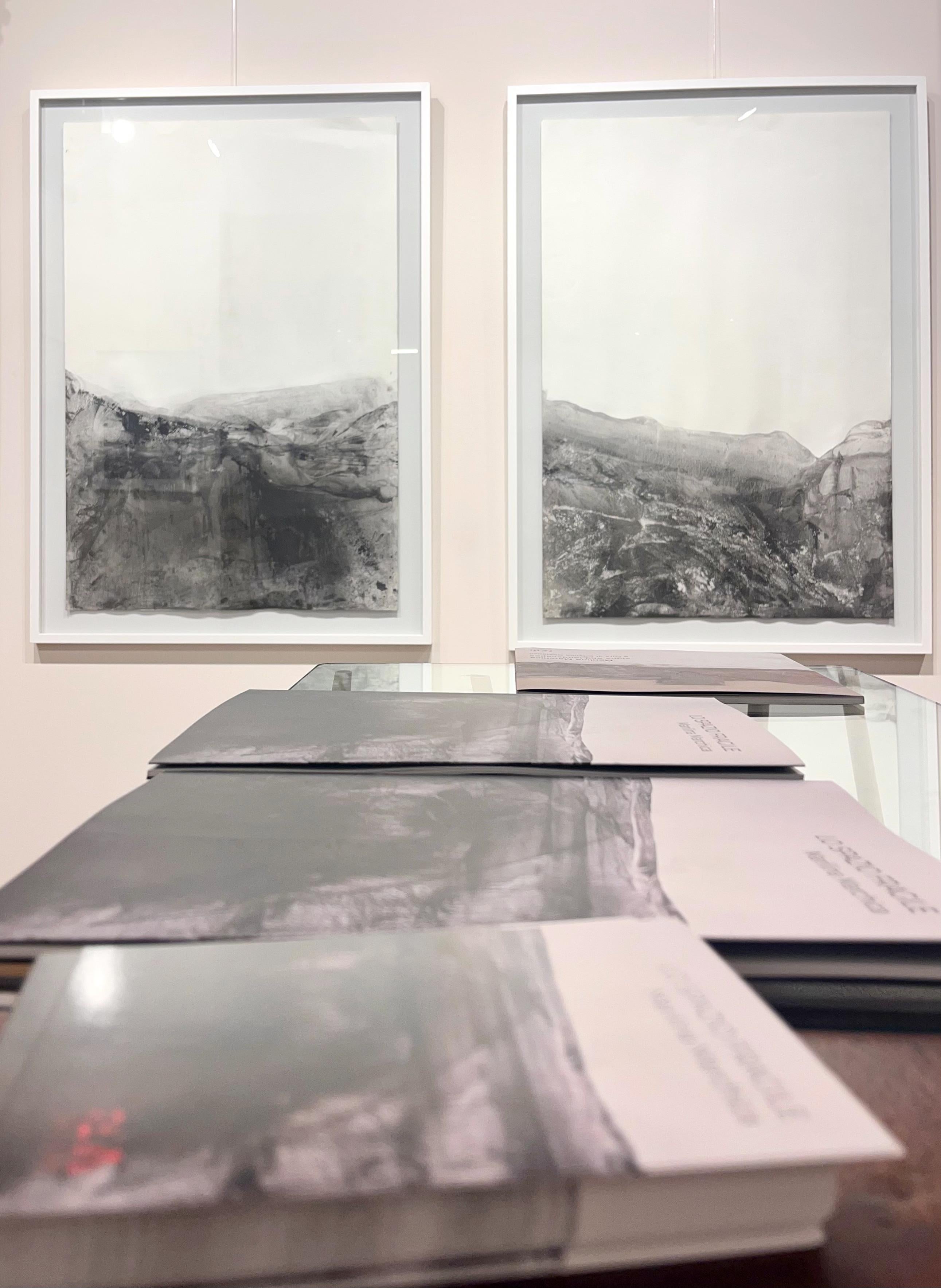 Abstrakte Zeichnung „Landscape BW“  Gerahmt,  Große Größe von Marilina Marchica 12