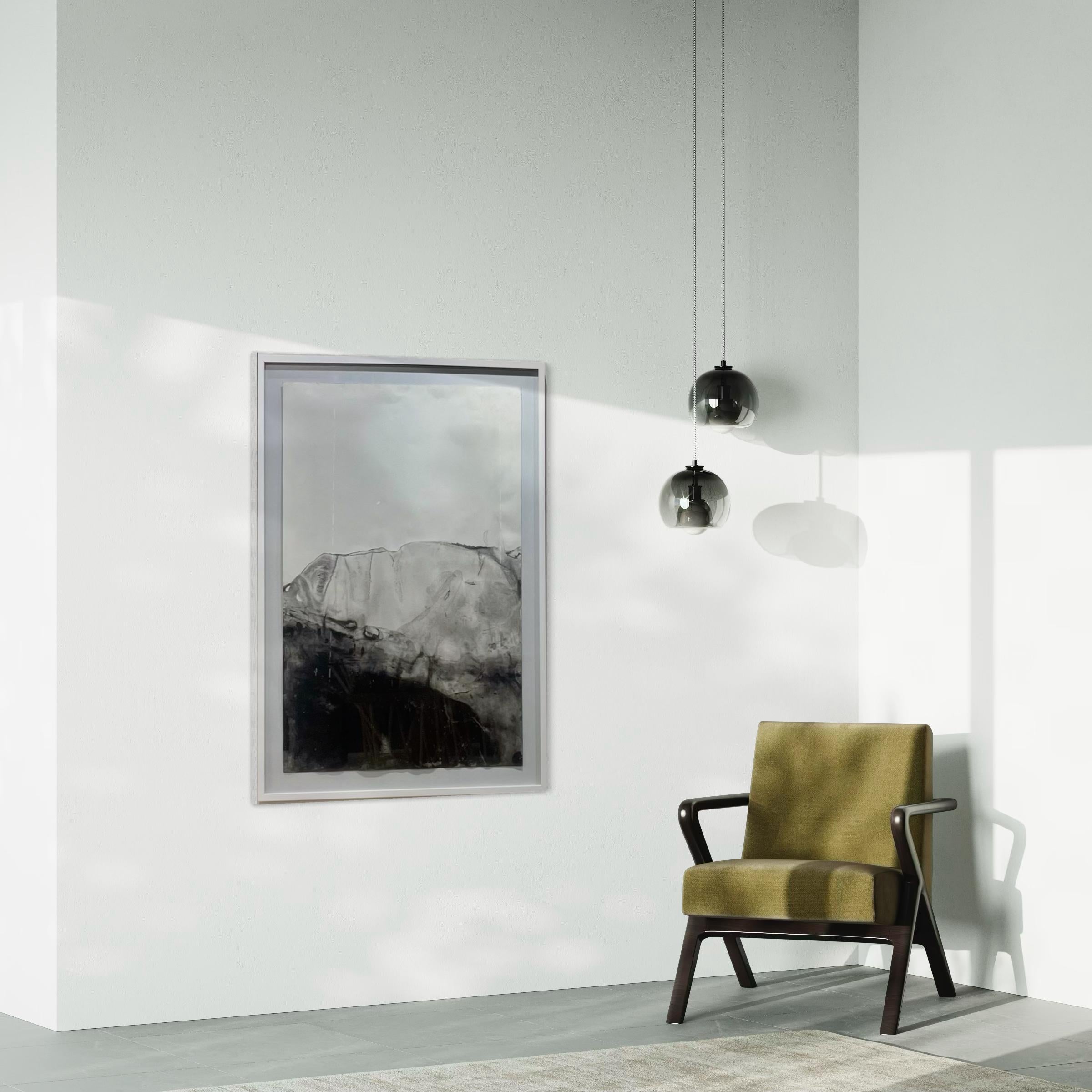 Abstrakte Zeichnung „Landscape BW“  Gerahmt,  Große Größe von Marilina Marchica 15