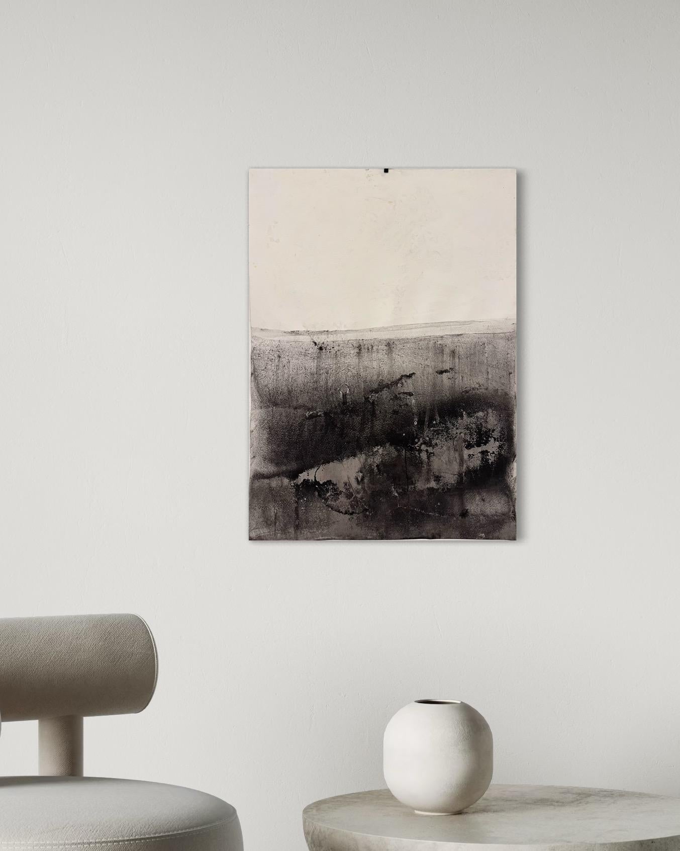 « Paysage BW », dessin original, art abstrait fabriqué en Italie - Marilina Marchica en vente 5