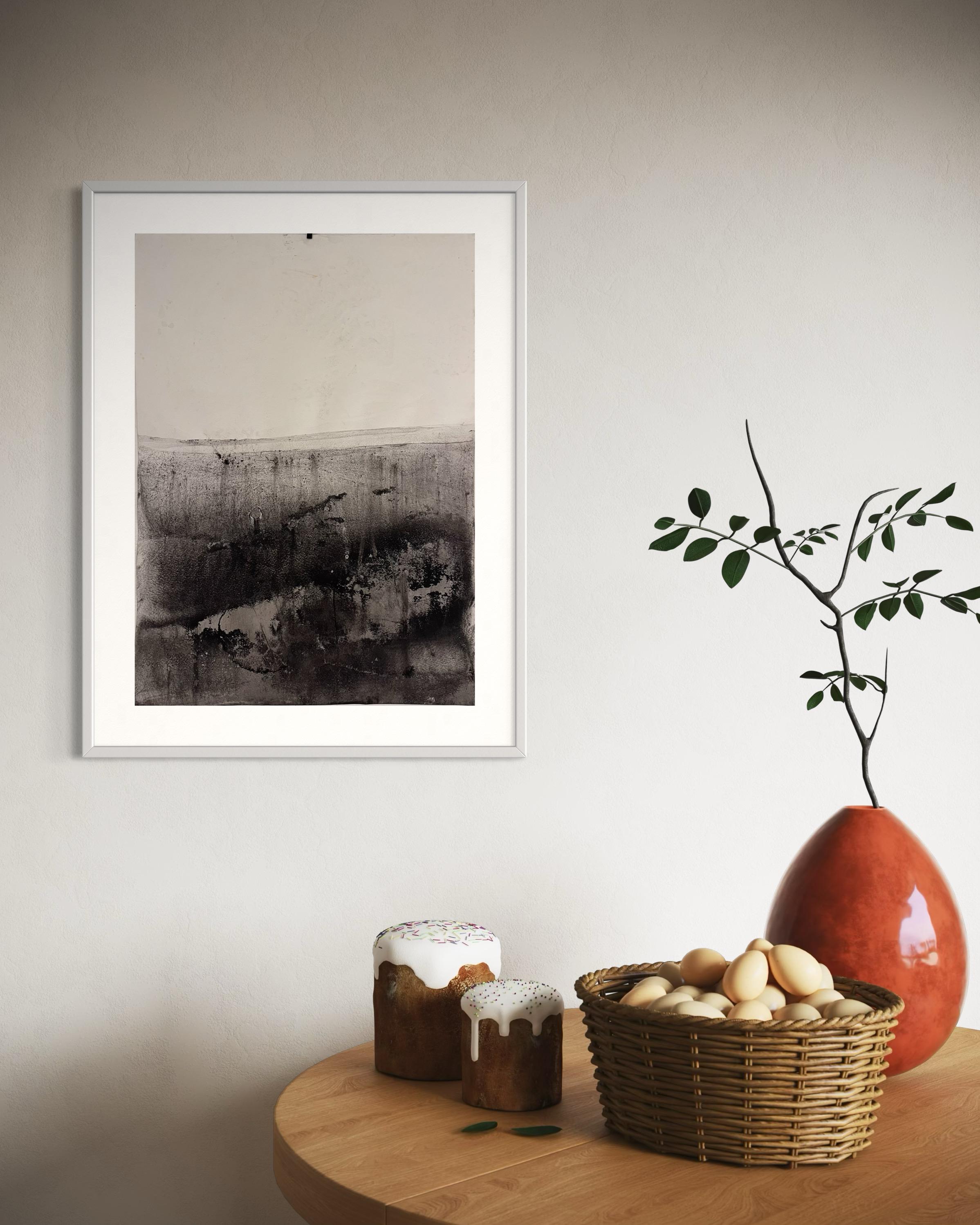 « Paysage BW », dessin original, art abstrait fabriqué en Italie - Marilina Marchica en vente 6