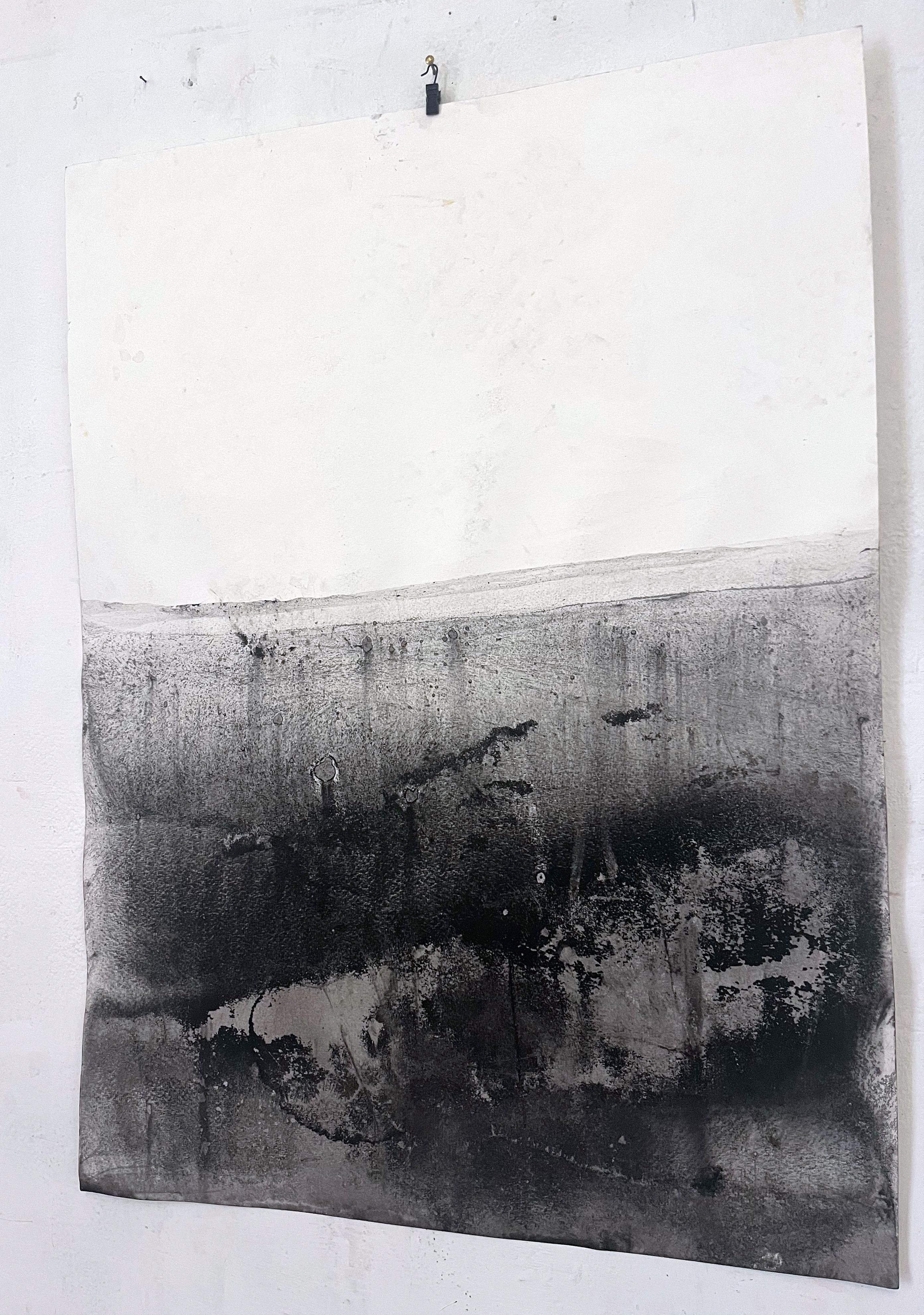 « Paysage BW », dessin original, art abstrait fabriqué en Italie - Marilina Marchica en vente 3