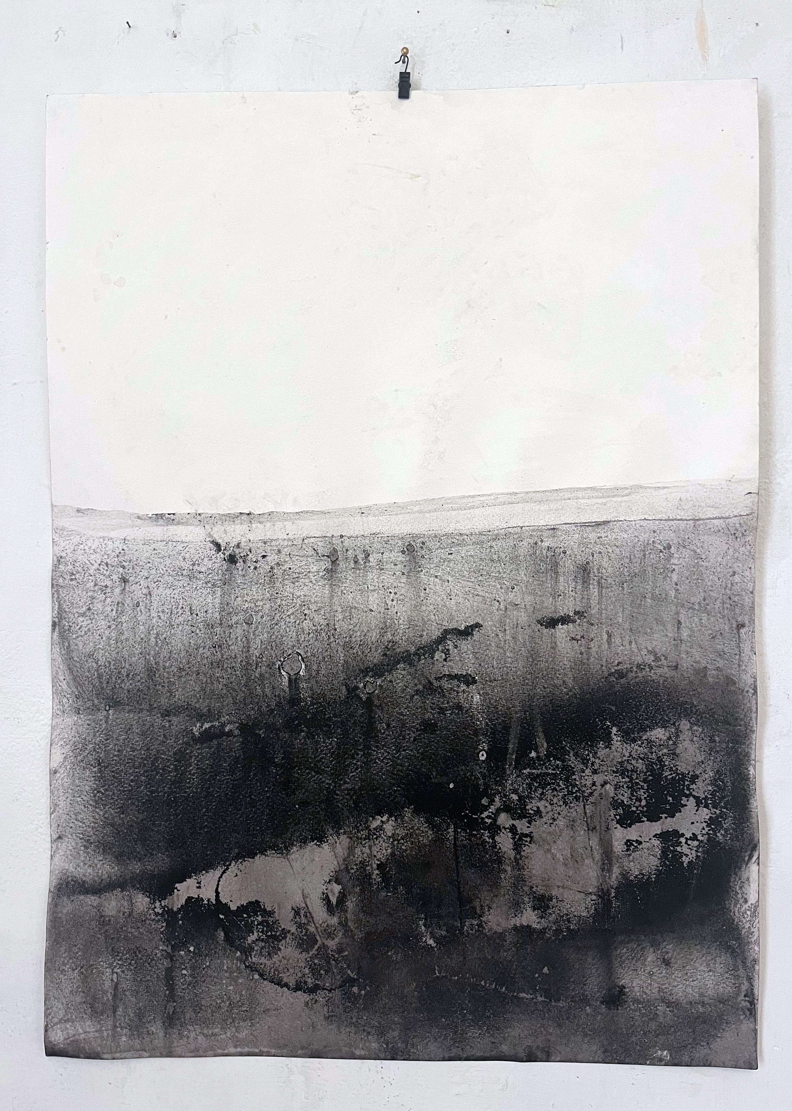 « Paysage BW », dessin original, art abstrait fabriqué en Italie - Marilina Marchica en vente 1