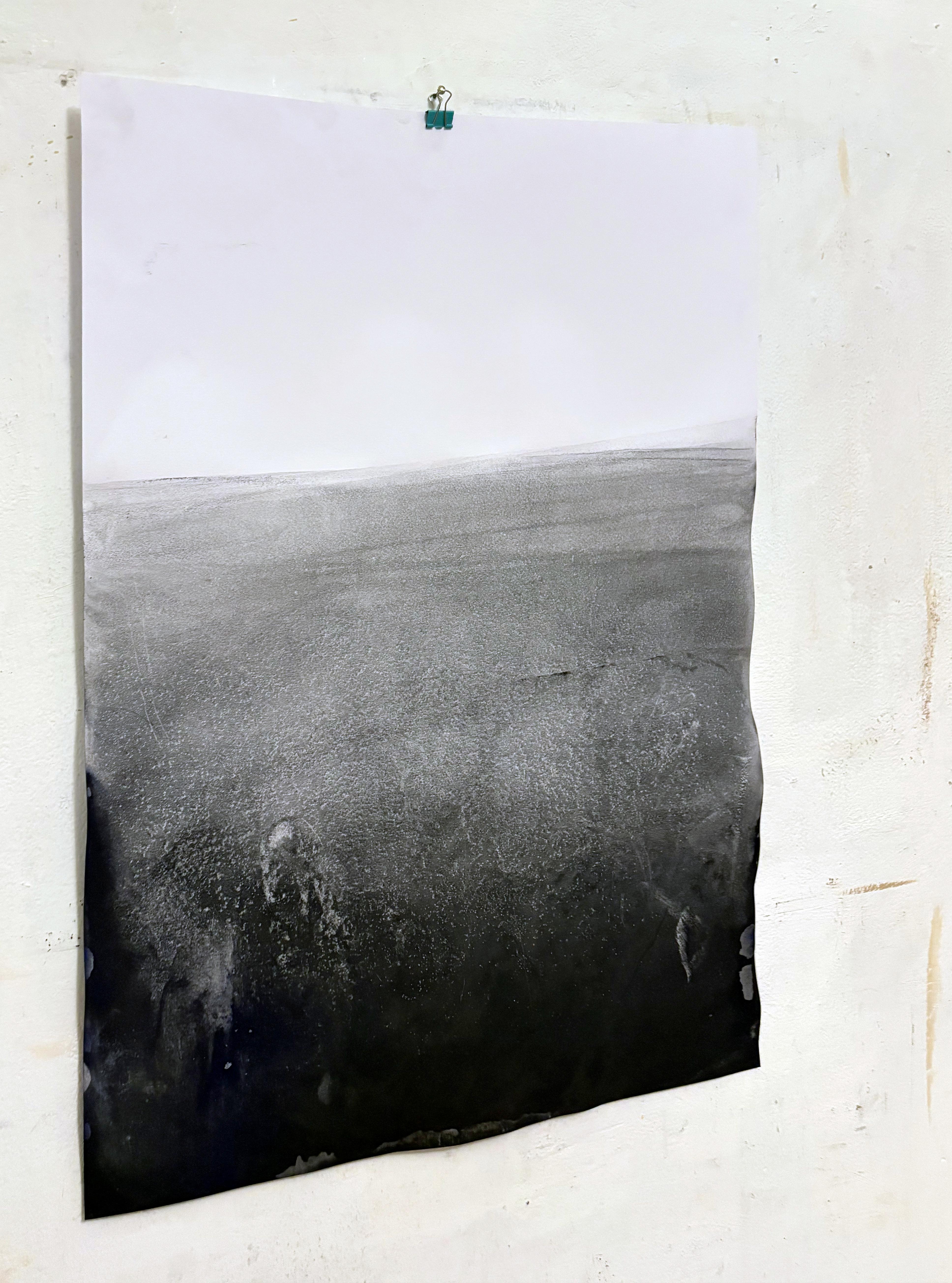 « Paysage BW », dessin original, art abstrait fabriqué en Italie - Marilina Marchica en vente 3