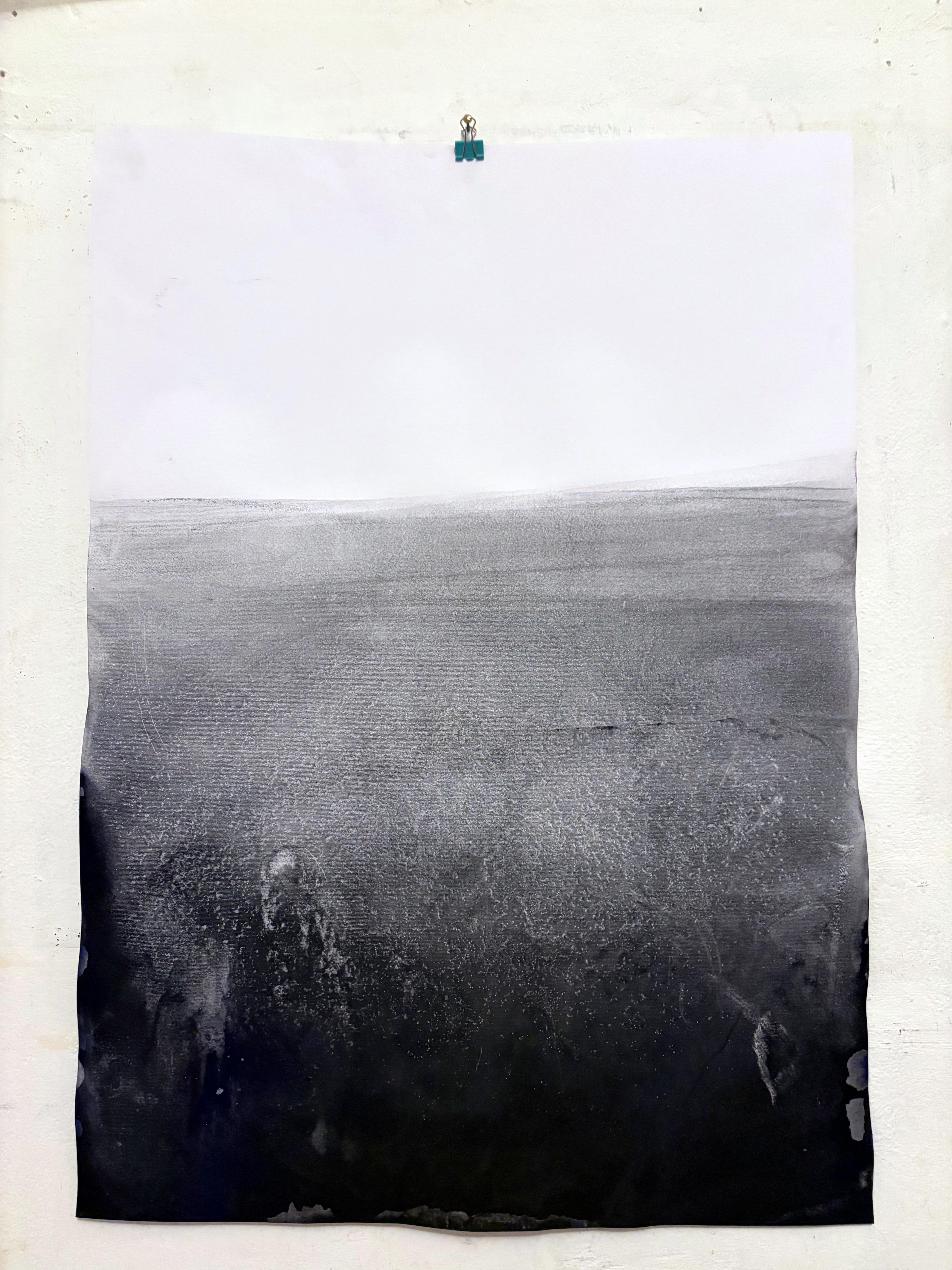 « Paysage BW », dessin original, art abstrait fabriqué en Italie - Marilina Marchica en vente 2