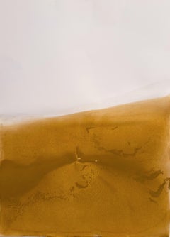 Gelbe Landschaft, Original-Zeichnungspigment  Auf Papier , Einzigartig, großformatig