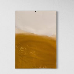 Paysage jaune, pigment de dessin original sur papier, unique en son genre, grande taille