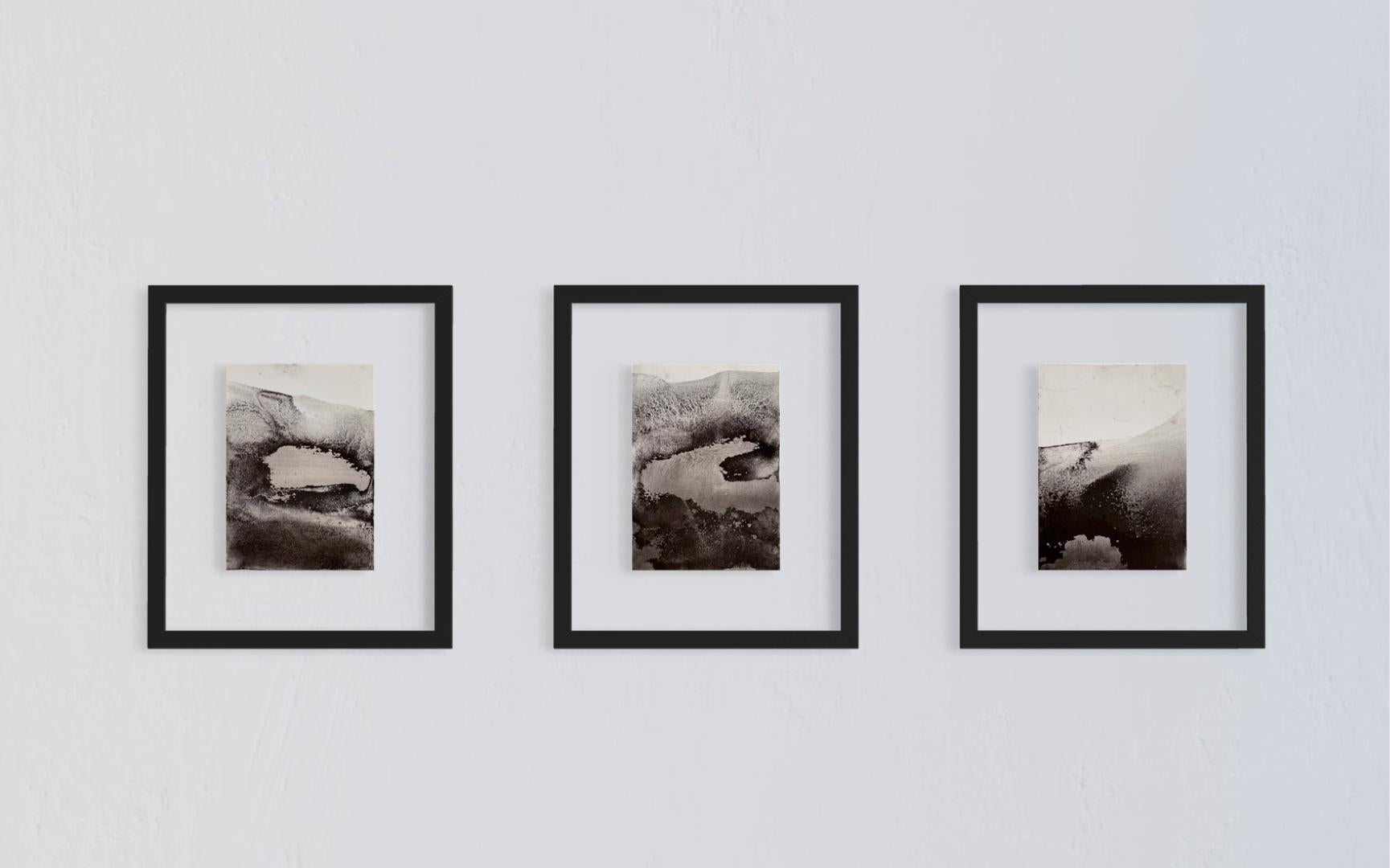 Landschaft BW - Original-Zeichnung in reinem Pigment auf Papier Made in Italy im Angebot 3