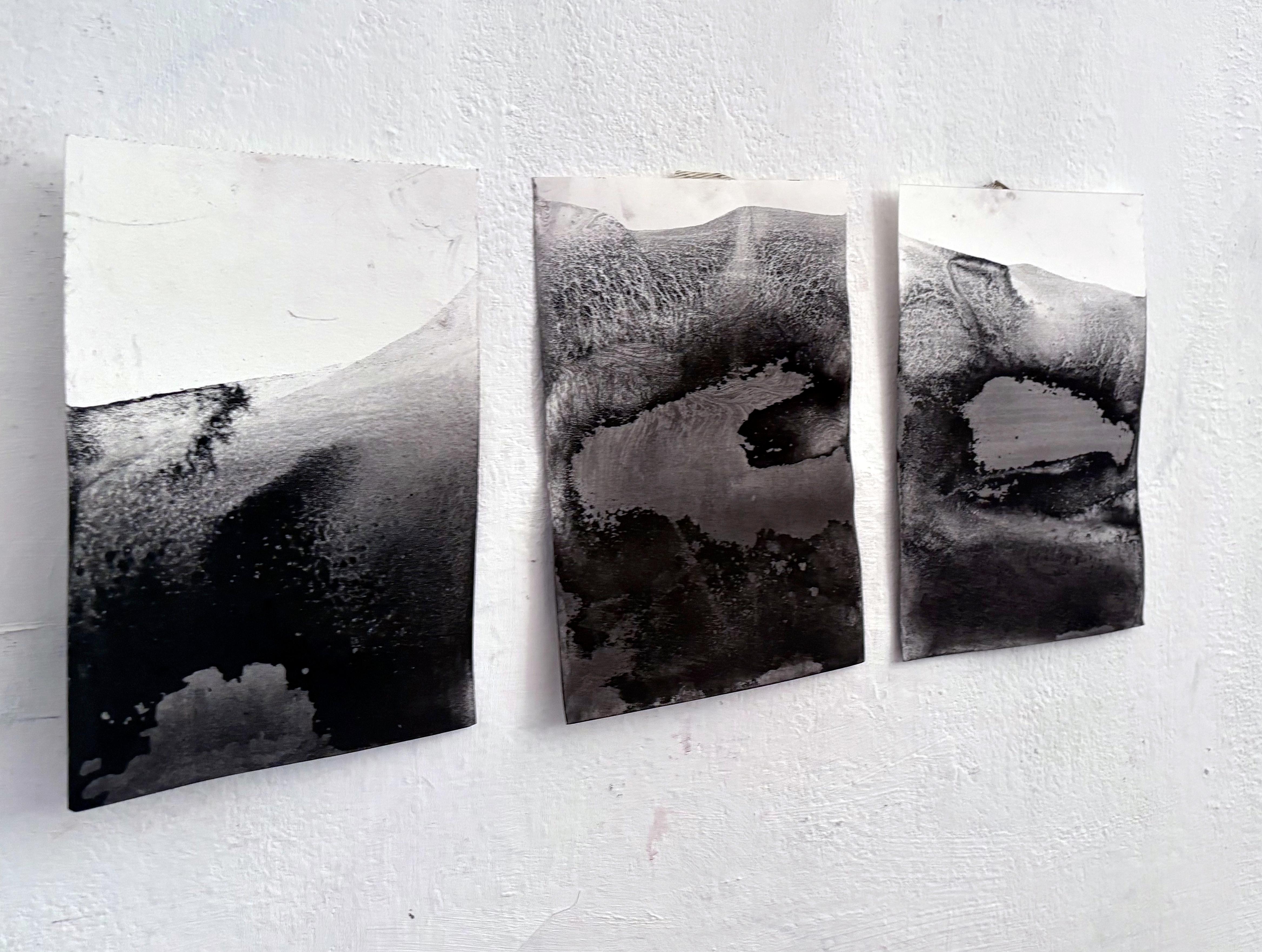 Landschaft BW - Original-Zeichnung in reinem Pigment auf Papier Made in Italy im Angebot 1