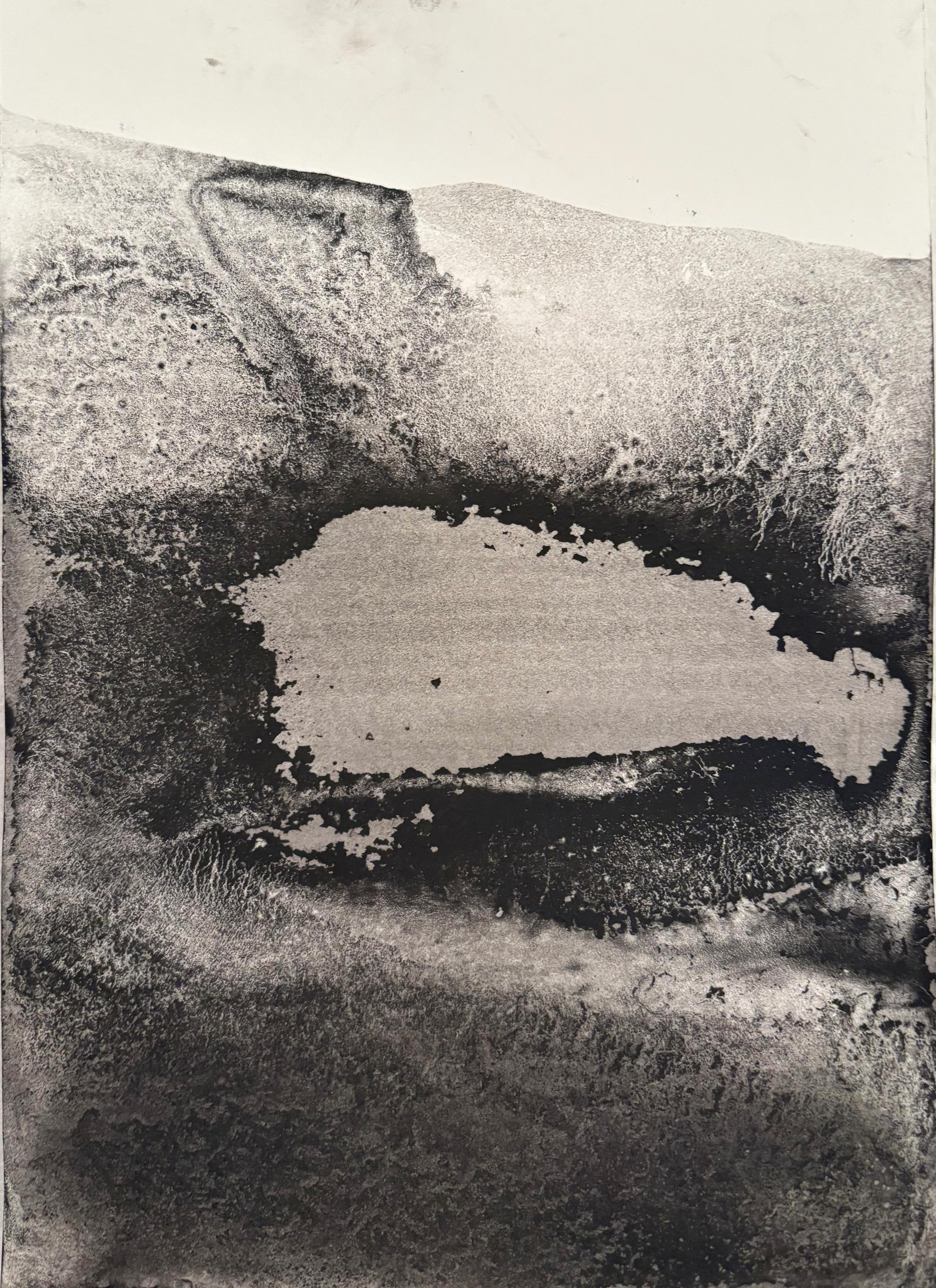 Landschaft BW - Original-Zeichnung in reinem Pigment auf Papier Made in Italy (Grau), Landscape Painting, von Marilina Marchica