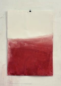 Paysage rouge, dessin original  sur papier, unique en son genre, grande taille