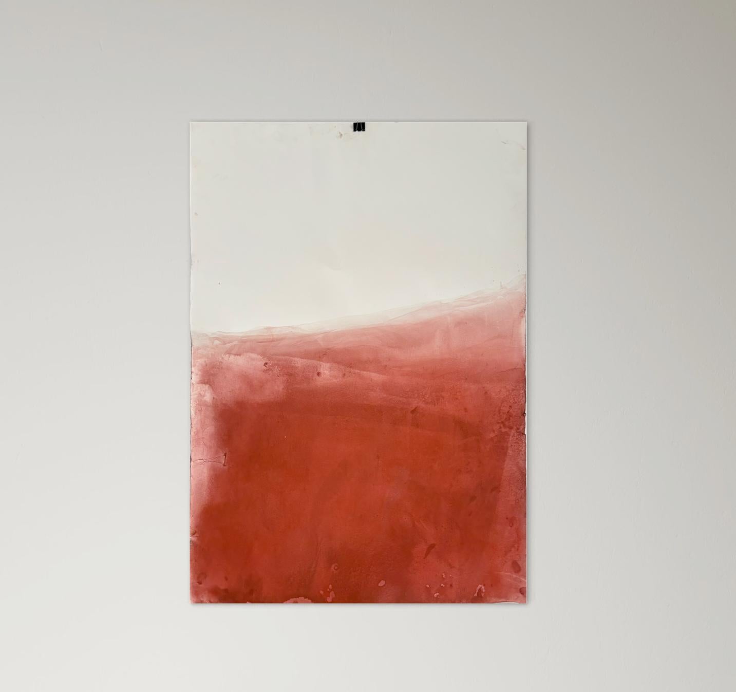 Rote Landschaft, Originalzeichnung  Auf Papier , Einzigartig, großformatig im Angebot 3